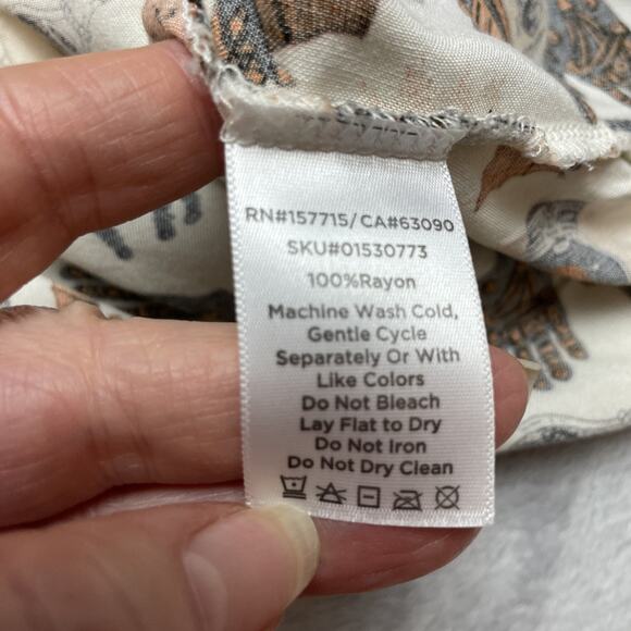 Spirit Halloween Crop Top Womens XL Button Up Tie Front Spooky Skull Witchy Bat - Picture 5 of 8